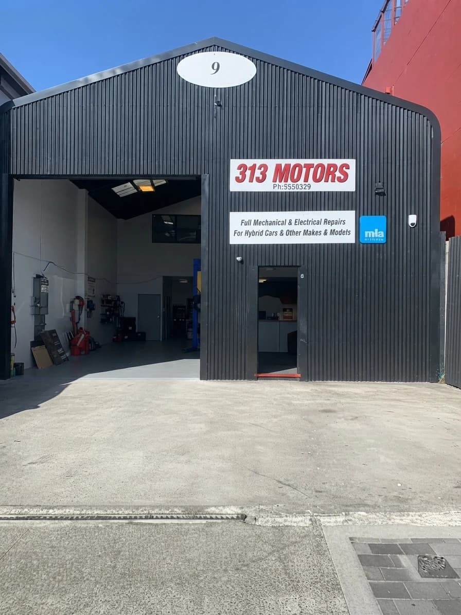 313 Motors workshop entrance and signage at 9 Arthur Street