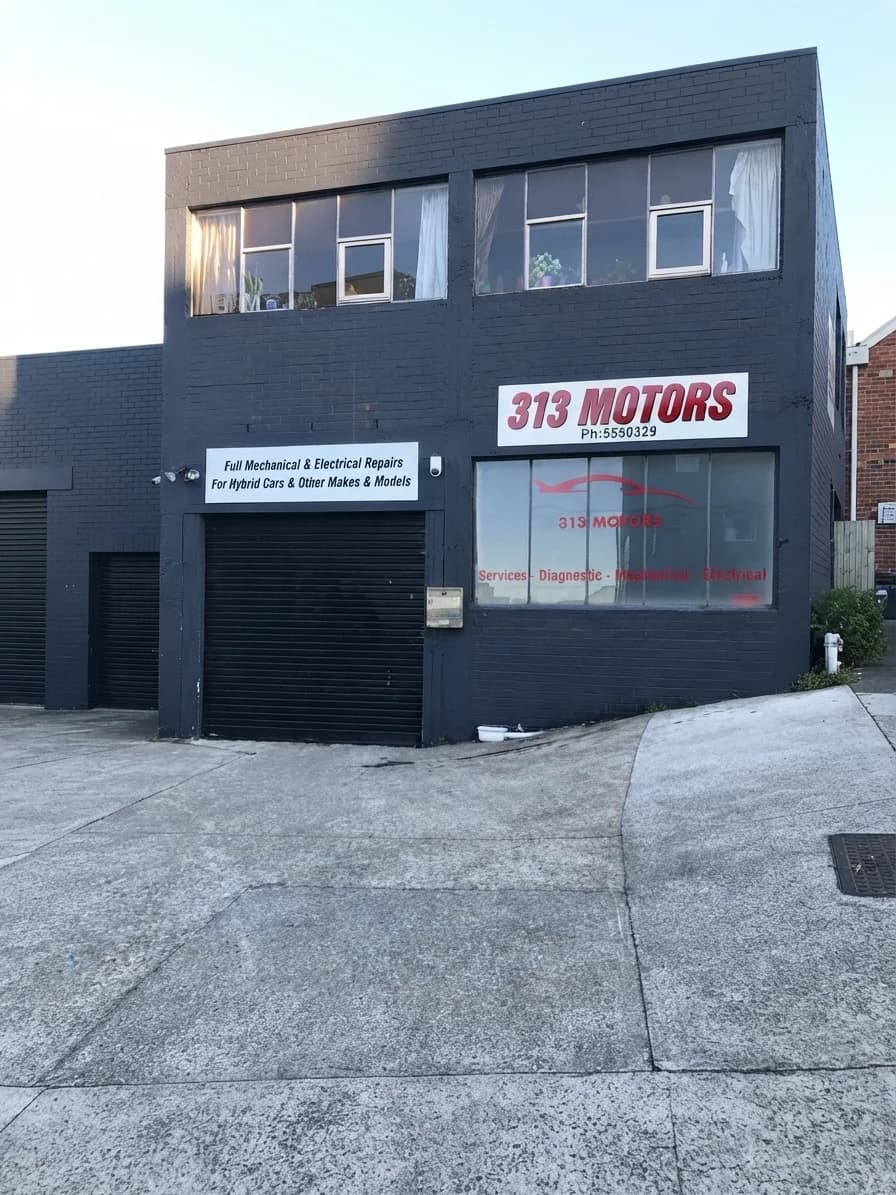313 Motors building exterior and front window